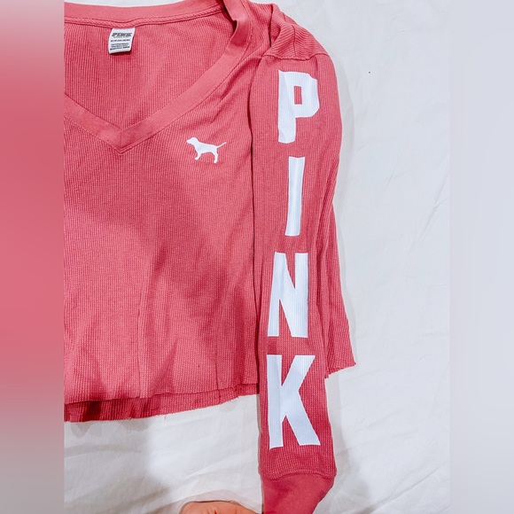 PINK Victoria's Secret Tops - PINK Long Sleeve Thermal V Neck